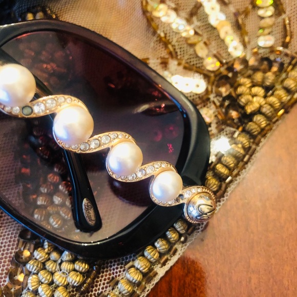 Chopard Swarovski crystals and pearl sunglasses. main image 7